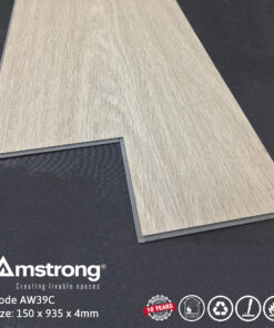 Sàn nhựa hèm khóa Amstrong AW39C màu trắng ghi hiện đại