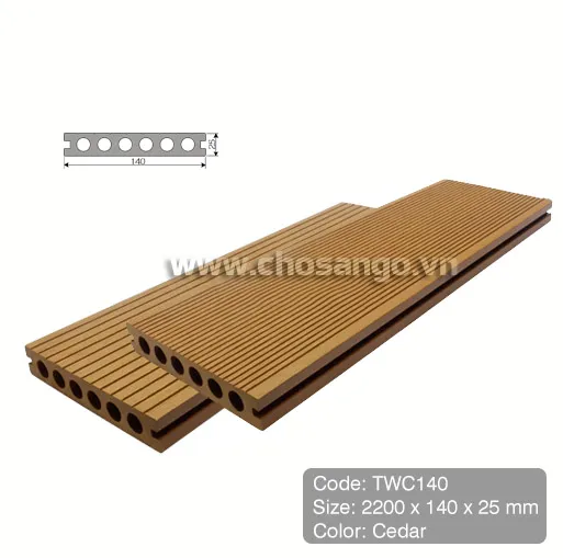 Sàn gỗ nhựa TecWood TWC140 màu Cedar