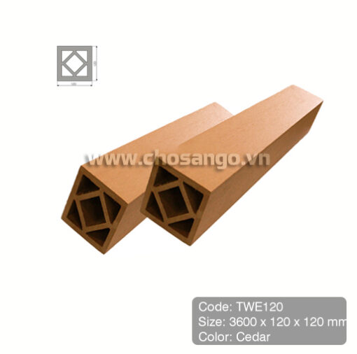Trụ cột gỗ nhựa Tecwood TWE120 màu Cedar