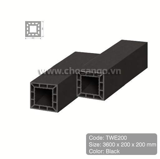 Trụ cột gỗ nhựa Tecwood TWE200 màu Black