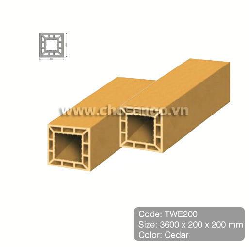 Trụ cột gỗ nhựa Tecwood TWE200 màu Cedar