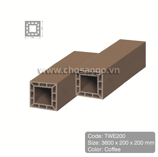 Trụ cột gỗ nhựa Tecwood TWE200 màu Coffee