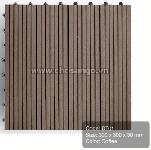 Vỉ gỗ nhựa AWood DT01 màu Coffee