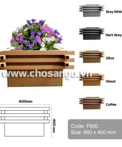 Chậu hoa gỗ nhựa AWood F600