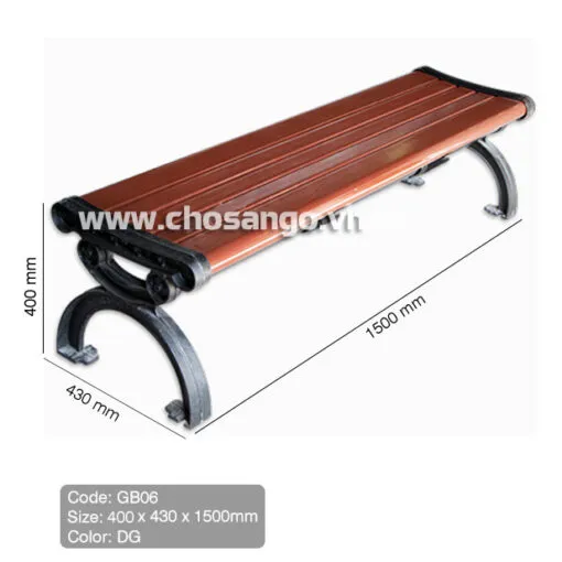 Ghế gỗ nhựa ngoài trời AWood GB06 màu DG