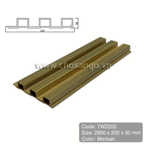 Tấm ốp gỗ nhựa Tecwood TWZ202 màu Merban
