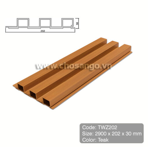 Tấm ốp gỗ nhựa Tecwood TWZ202 màu Teak
