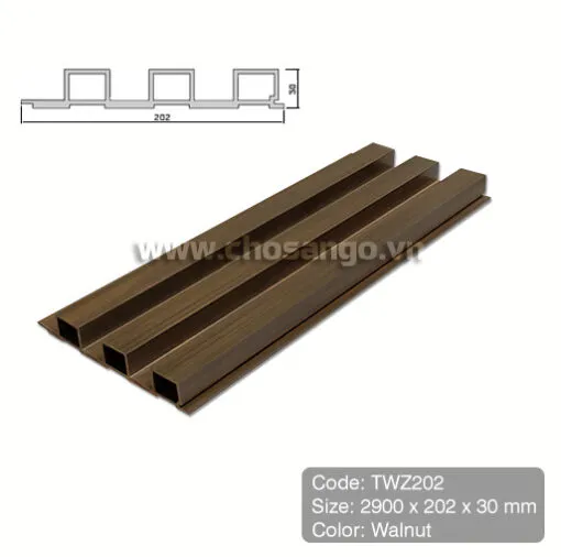 Tấm ốp gỗ nhựa Tecwood TWZ202 màu Walnut