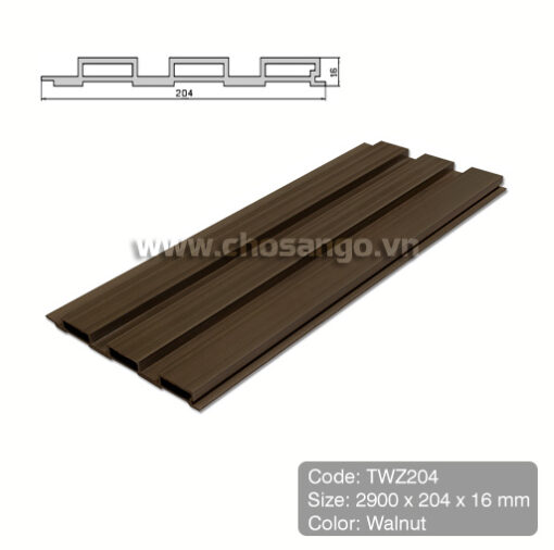 Tấm ốp gỗ nhựa Tecwood TWZ204 màu Walnut