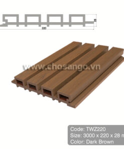 Tấm ốp gỗ nhựa Tecwood TWZ220 màu Dark Brown