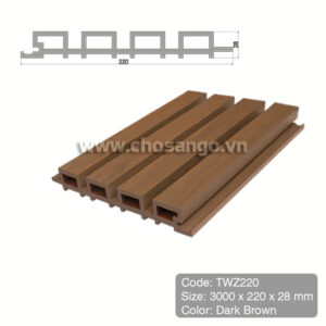 Tấm ốp gỗ nhựa Tecwood TWZ220 màu Dark Brown