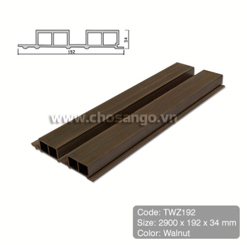 Tấm ốp gỗ nhựa Tecwood TWZ192 màu Walnut