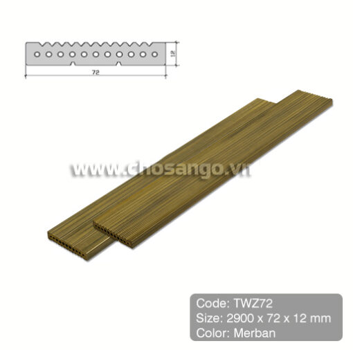 Tấm ốp gỗ nhựa Tecwood TWZ72 màu Merban