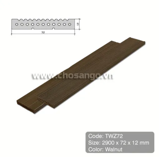 Tấm ốp gỗ nhựa Tecwood TWZ72 màu Walnut