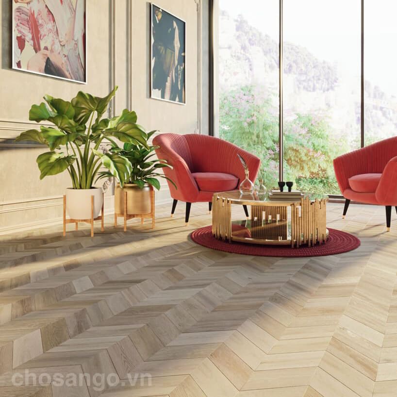 Sàn nhựa xương cá thiết kế sẵn